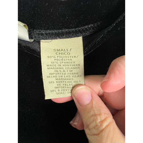 Black Velvet Elastic Waist Maxi Skirt Size Small Side Slit 28 Waist Islander - Picture 3 of 8